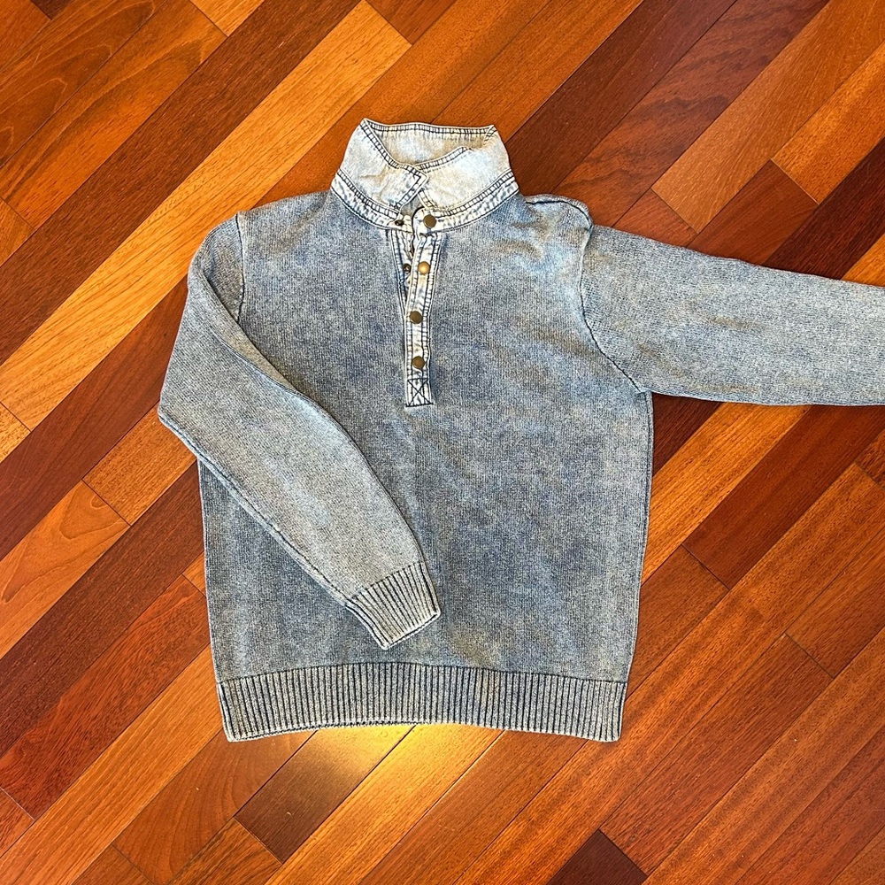 Sausalito Sailing Collared Pullover Sweater - blue cotton